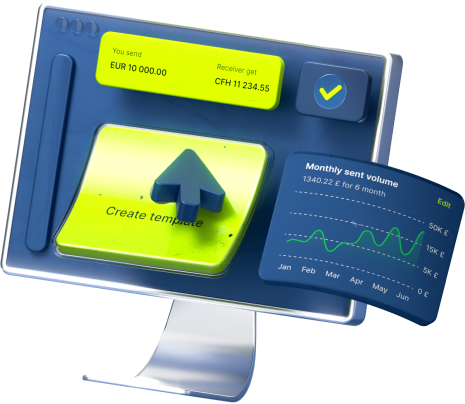 User-friendly interface: Monthly sent volume graph & balance details for money sender and receiver's accounts