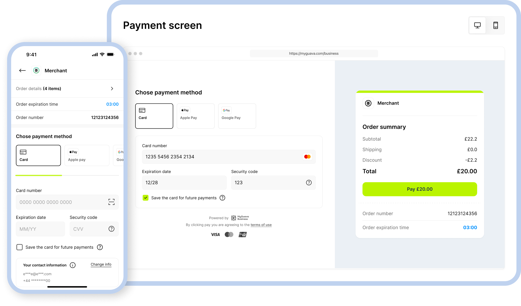 payment screen